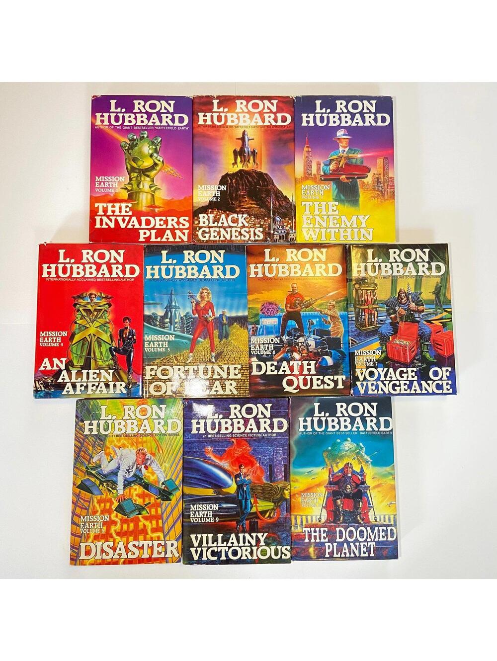 Mission Earth Hardcover Book Series (Vol.1-10) By L. Ron Hubbard - Book Club Ed.